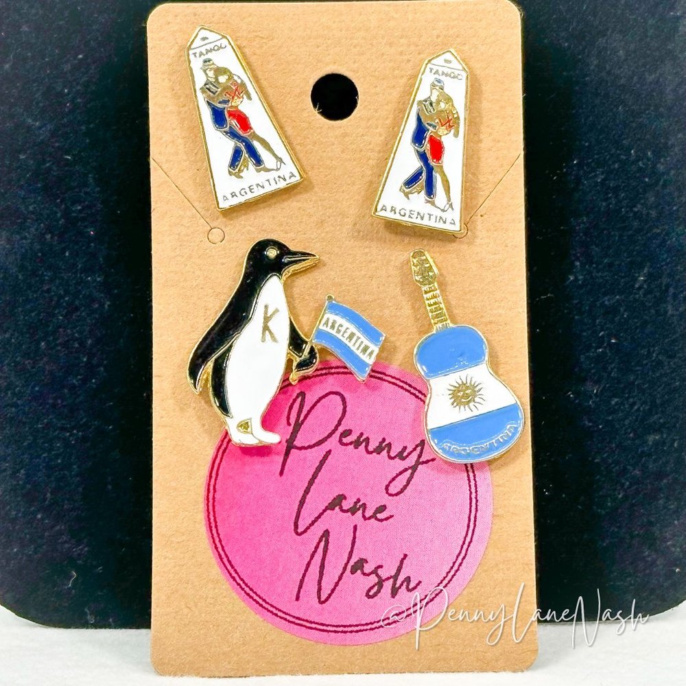 Vintage Argentina Pin Lapel Set of 4 - Picture 4 of 4
